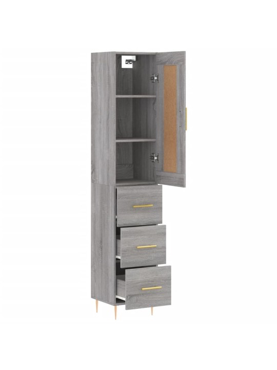 Skříň highboard šedá sonoma 34,5 x 34 x 180 cm kompozitní dřevo