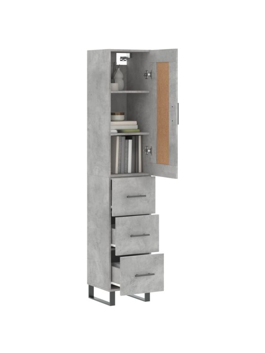 Skříň highboard betonově šedá 34,5x34x180 cm kompozitní dřevo