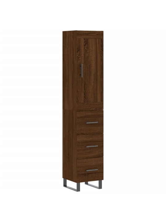 Skříň highboard hnědý dub 34,5 x 34 x 180 cm kompozitní dřevo