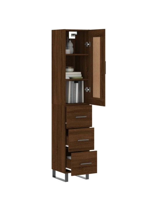 Skříň highboard hnědý dub 34,5 x 34 x 180 cm kompozitní dřevo