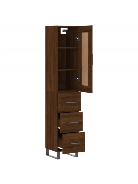 Skříň highboard hnědý dub 34,5 x 34 x 180 cm kompozitní dřevo