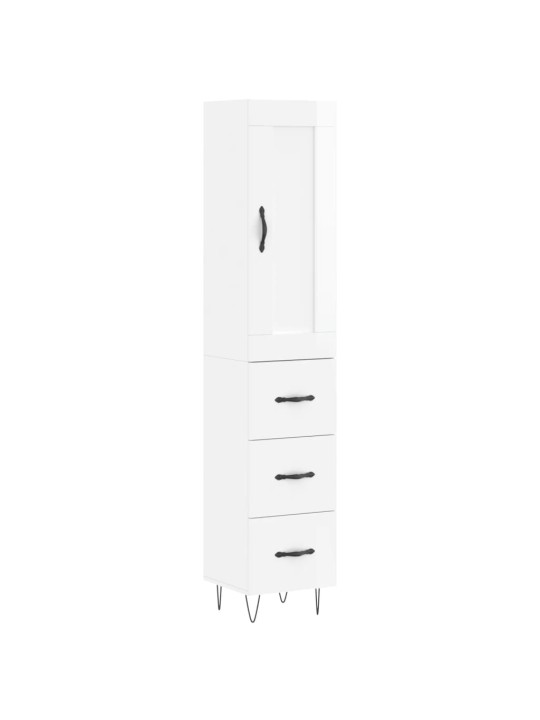 Skříň highboard bílá s vysokým leskem 34,5x34x180 cm kompozit