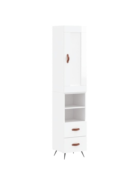 Skříň highboard bílá s vysokým leskem 34,5x34x180 cm kompozit