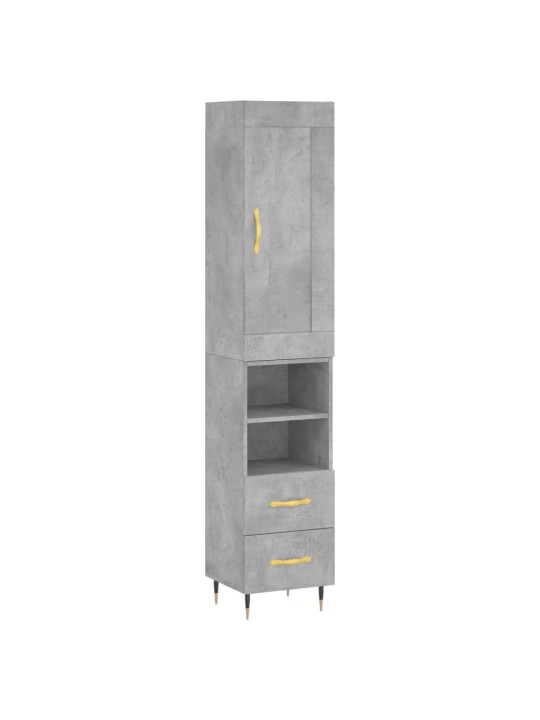 Skříň highboard betonově šedá 34,5x34x180 cm kompozitní dřevo