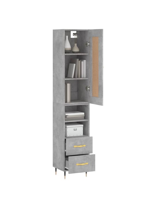 Skříň highboard betonově šedá 34,5x34x180 cm kompozitní dřevo