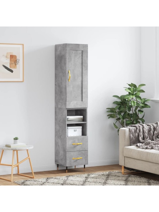 Skříň highboard betonově šedá 34,5x34x180 cm kompozitní dřevo