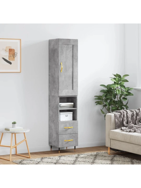 Skříň highboard betonově šedá 34,5x34x180 cm kompozitní dřevo
