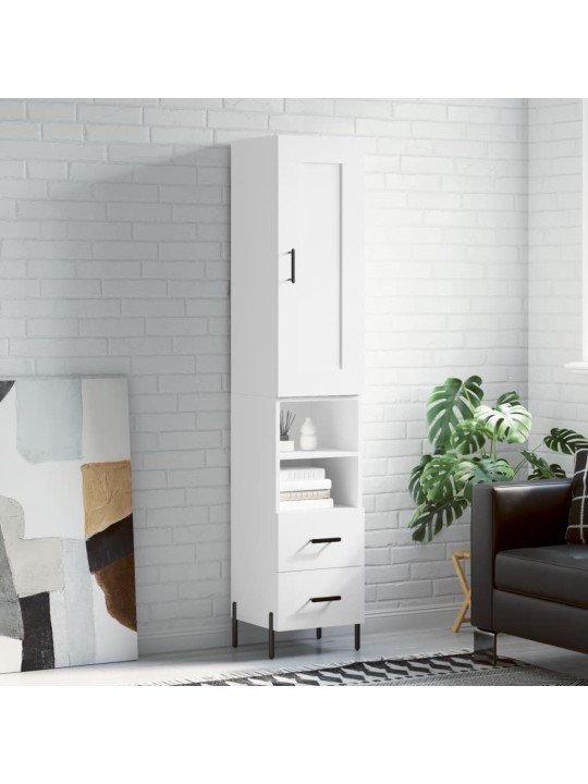 Skříň highboard bílá 34,5 x 34 x 180 cm kompozitní dřevo