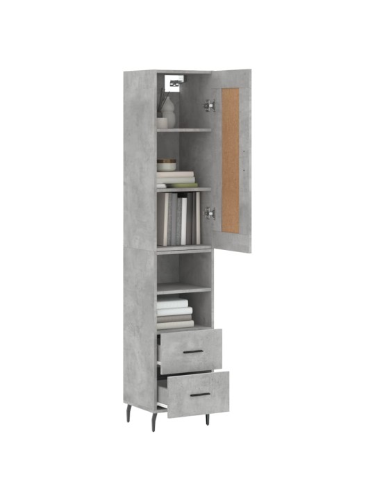 Skříň highboard betonově šedá 34,5x34x180 cm kompozitní dřevo