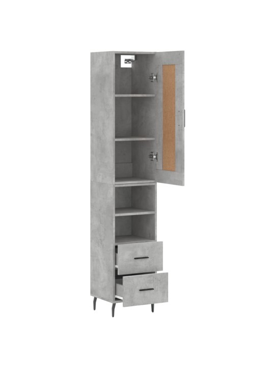 Skříň highboard betonově šedá 34,5x34x180 cm kompozitní dřevo
