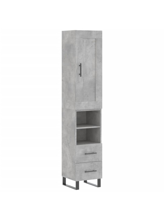 Skříň highboard betonově šedá 34,5x34x180 cm kompozitní dřevo