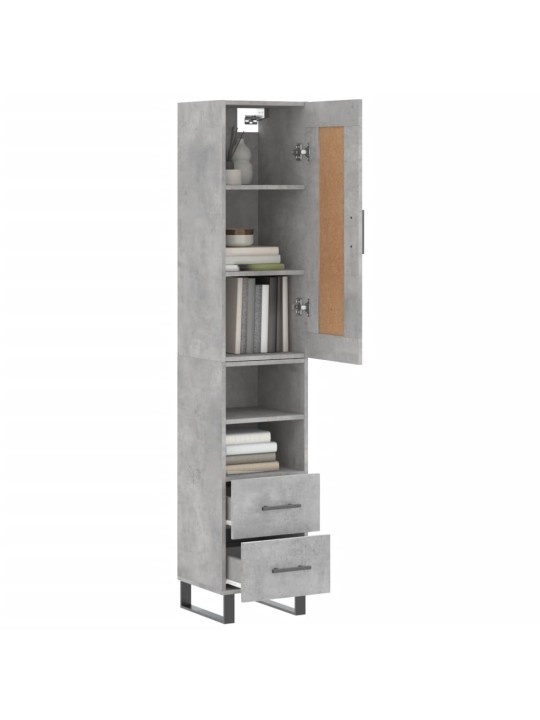 Skříň highboard betonově šedá 34,5x34x180 cm kompozitní dřevo