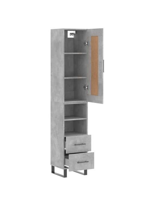 Skříň highboard betonově šedá 34,5x34x180 cm kompozitní dřevo