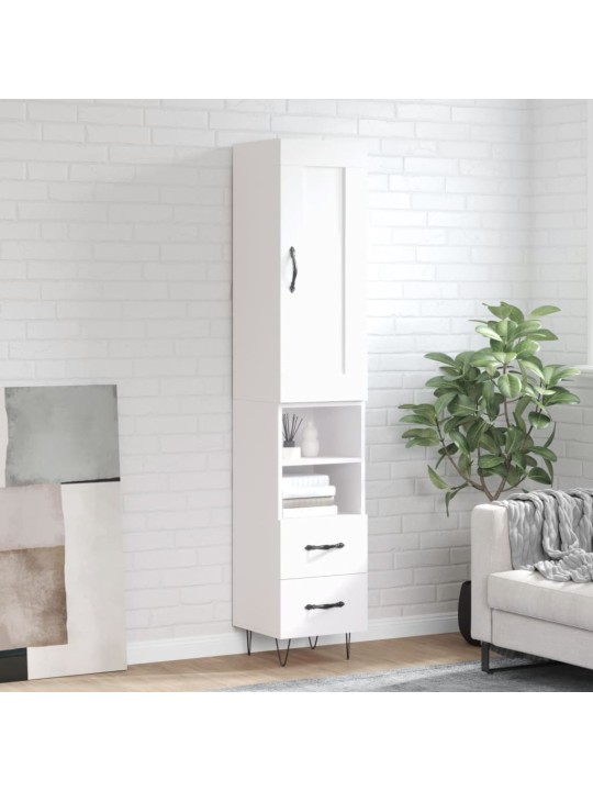 Skříň highboard bílá 34,5 x 34 x 180 cm kompozitní dřevo