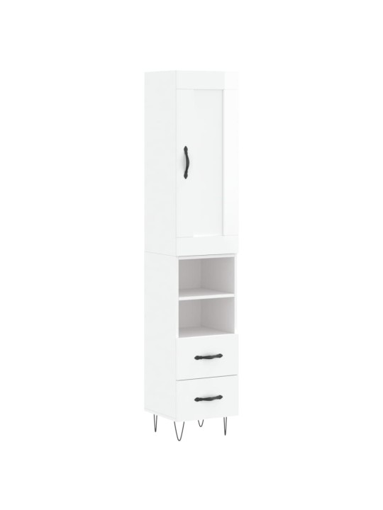 Skříň highboard bílá s vysokým leskem 34,5x34x180 cm kompozit