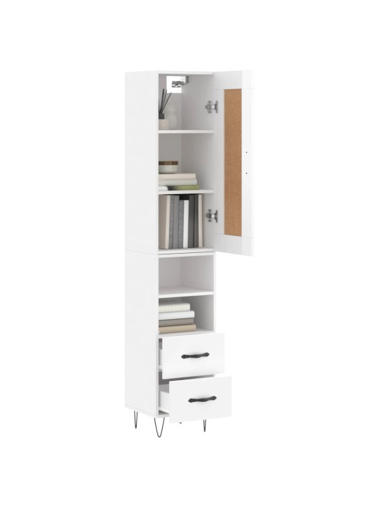 Skříň highboard bílá s vysokým leskem 34,5x34x180 cm kompozit