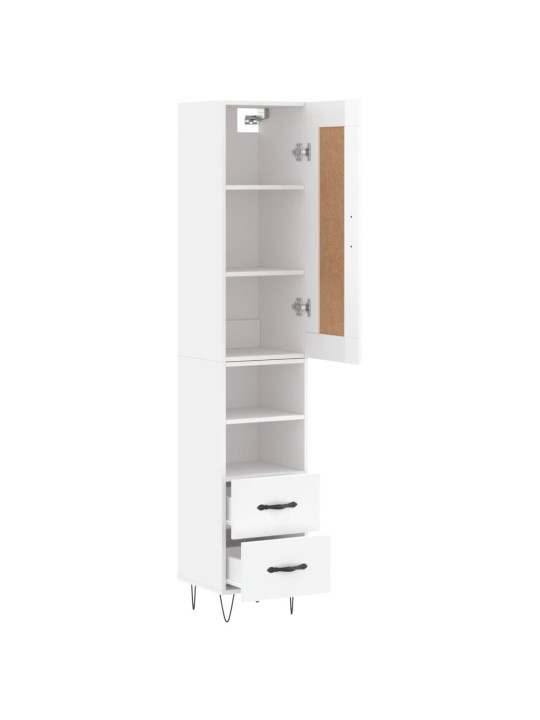 Skříň highboard bílá s vysokým leskem 34,5x34x180 cm kompozit