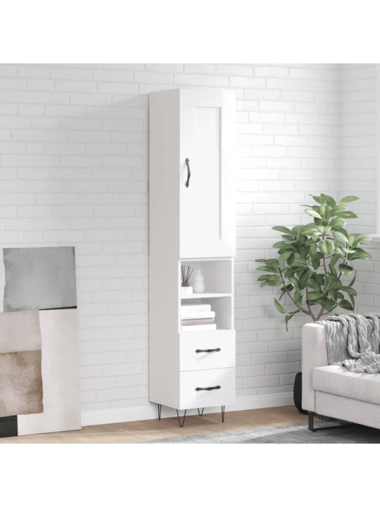 Skříň highboard bílá s vysokým leskem 34,5x34x180 cm kompozit