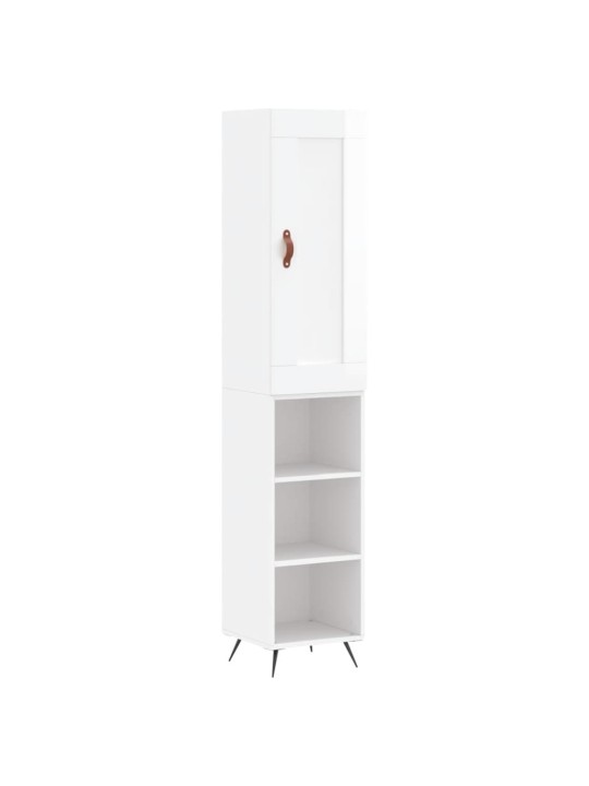 Skříň highboard bílá s vysokým leskem 34,5x34x180 cm kompozit