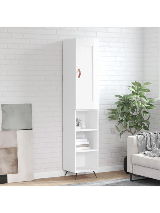 Skříň highboard bílá s vysokým leskem 34,5x34x180 cm kompozit