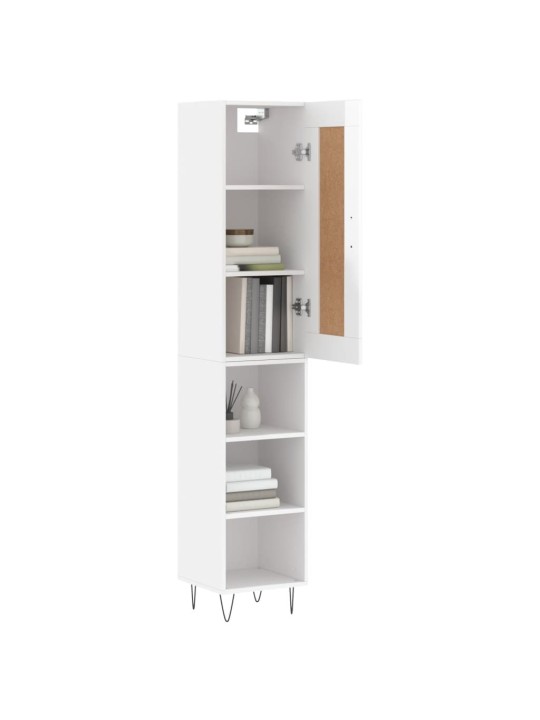 Skříň highboard bílá s vysokým leskem 34,5x34x180 cm kompozit