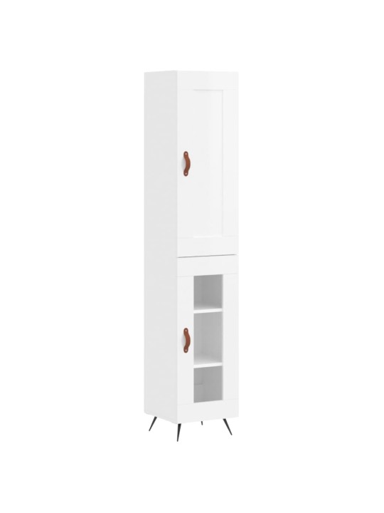 Skříň highboard bílá s vysokým leskem 34,5x34x180 cm kompozit