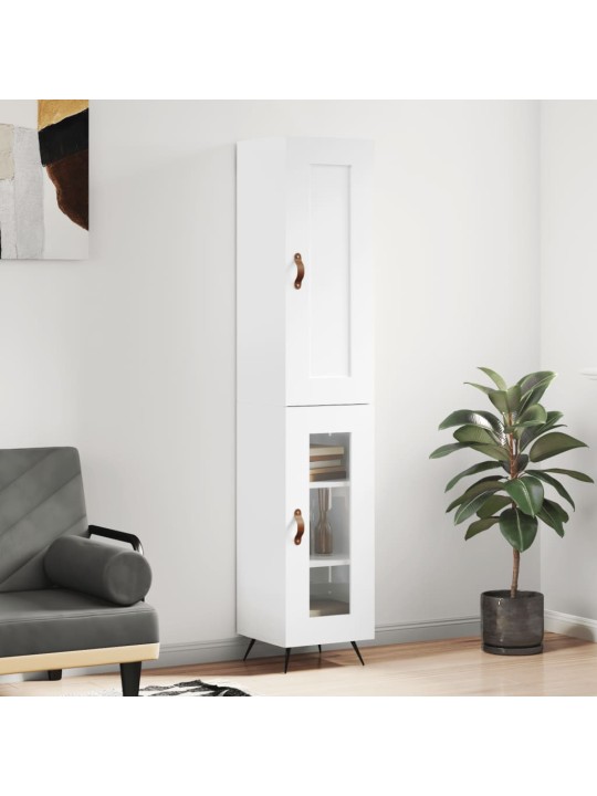 Skříň highboard bílá s vysokým leskem 34,5x34x180 cm kompozit