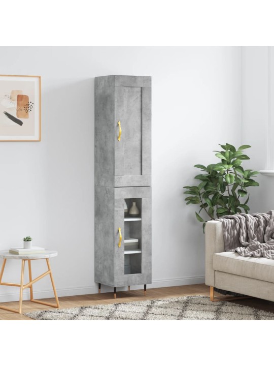 Skříň highboard betonově šedá 34,5x34x180 cm kompozitní dřevo