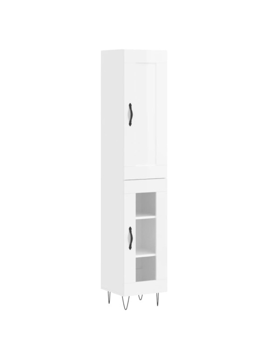 Skříň highboard bílá s vysokým leskem 34,5x34x180 cm kompozit