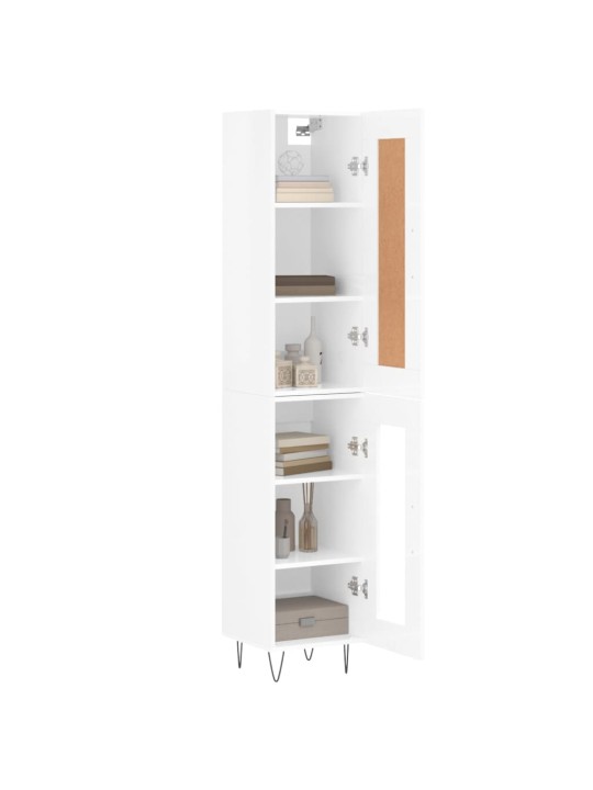 Skříň highboard bílá s vysokým leskem 34,5x34x180 cm kompozit