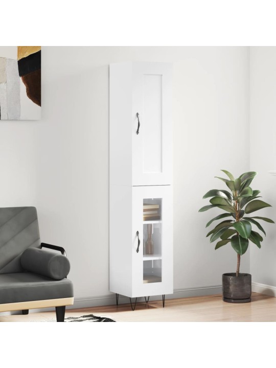 Skříň highboard bílá s vysokým leskem 34,5x34x180 cm kompozit