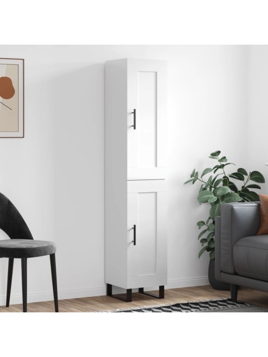 Skříň highboard bílá s vysokým leskem 34,5x34x180 cm kompozit