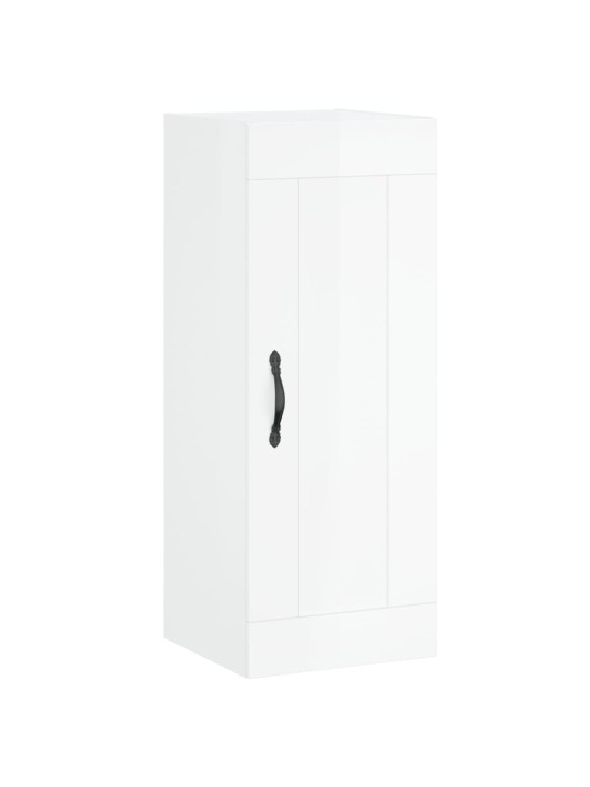 Skříň highboard bílá s vysokým leskem 34,5x34x180 cm kompozit