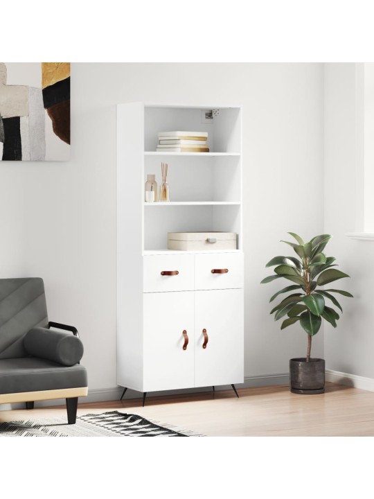 Skříň highboard bílá 69,5 x 34 x 180 cm kompozitní dřevo