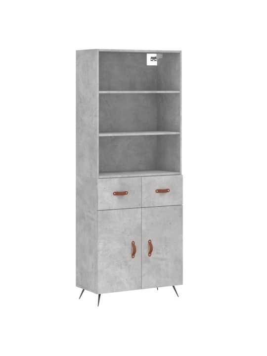 Skříň highboard betonově šedá 69,5x34x180 cm kompozitní dřevo