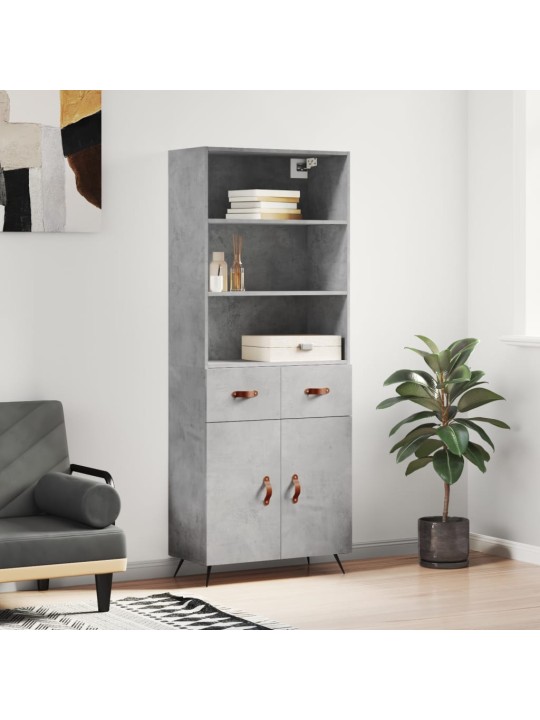 Skříň highboard betonově šedá 69,5x34x180 cm kompozitní dřevo