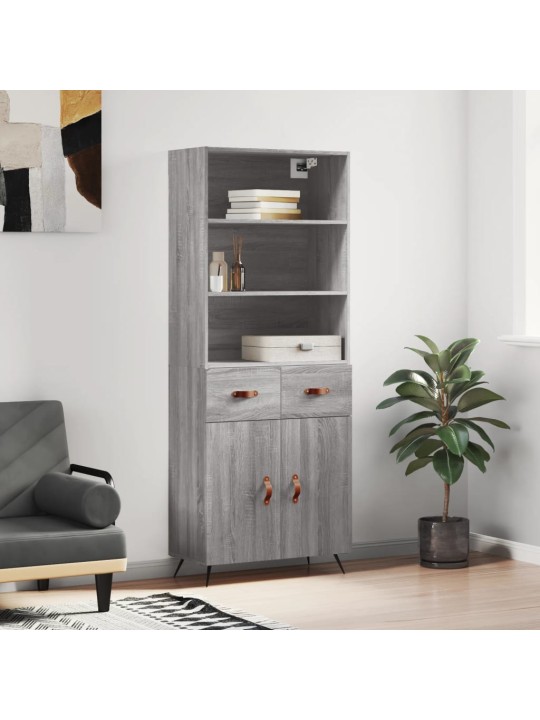 Skříň highboard šedá sonoma 69,5 x 34 x 180 cm kompozitní dřevo