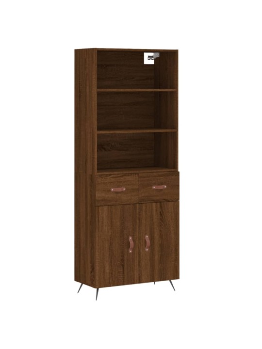 Skříň highboard hnědý dub 69,5 x 34 x 180 cm kompozitní dřevo