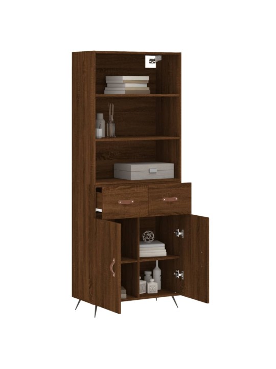 Skříň highboard hnědý dub 69,5 x 34 x 180 cm kompozitní dřevo