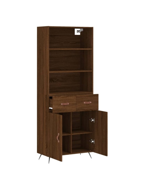 Skříň highboard hnědý dub 69,5 x 34 x 180 cm kompozitní dřevo