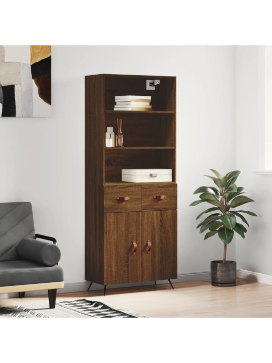 Skříň highboard hnědý dub 69,5 x 34 x 180 cm kompozitní dřevo