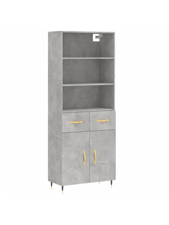 Skříň highboard betonově šedá 69,5x34x180 cm kompozitní dřevo