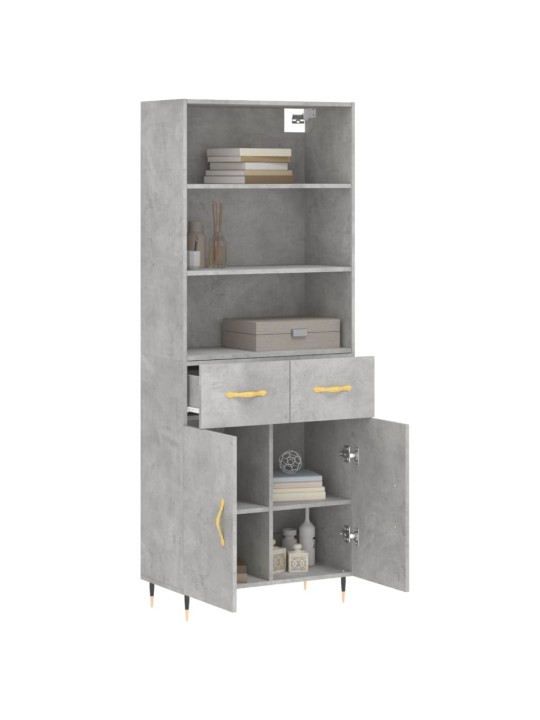 Skříň highboard betonově šedá 69,5x34x180 cm kompozitní dřevo