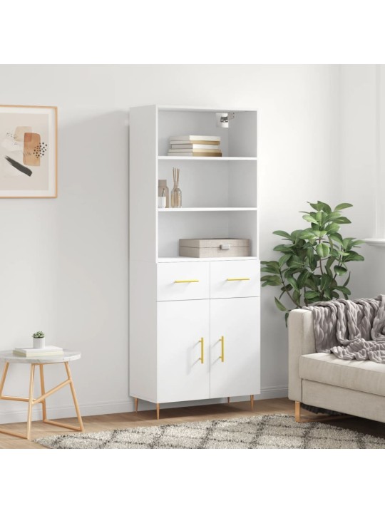 Skříň highboard bílá 69,5 x 34 x 180 cm kompozitní dřevo