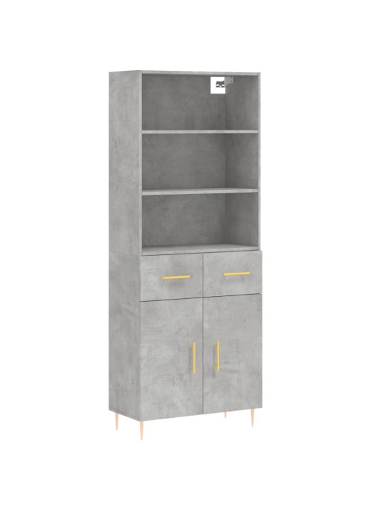 Skříň highboard betonově šedá 69,5x34x180 cm kompozitní dřevo
