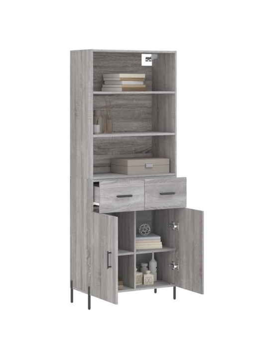Skříň highboard šedá sonoma 69,5 x 34 x 180 cm kompozitní dřevo