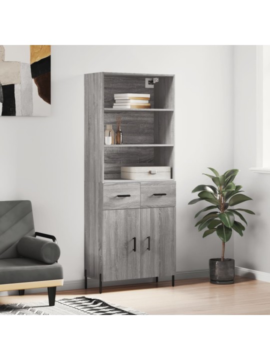 Skříň highboard šedá sonoma 69,5 x 34 x 180 cm kompozitní dřevo