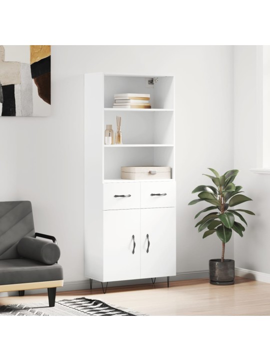 Skříň highboard bílá 69,5 x 34 x 180 cm kompozitní dřevo