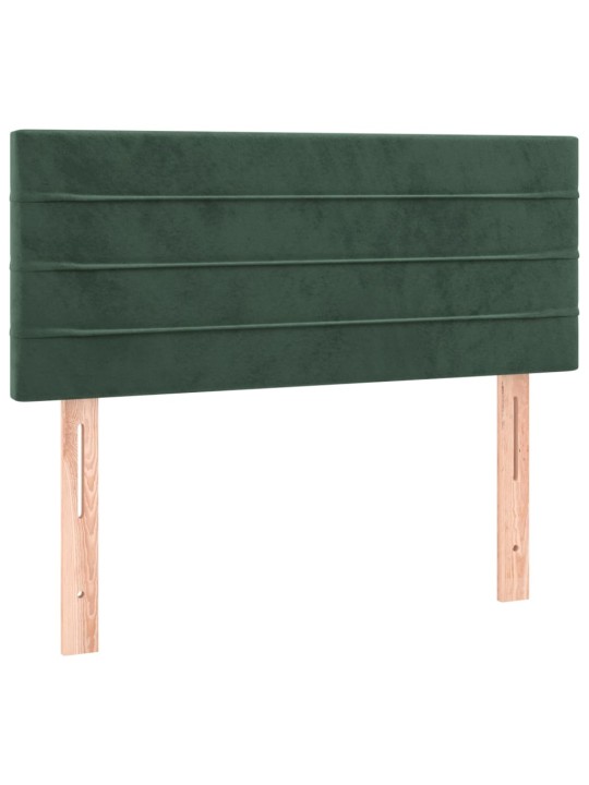 Box spring postel s matrací tmavě zelená 90x200 cm samet