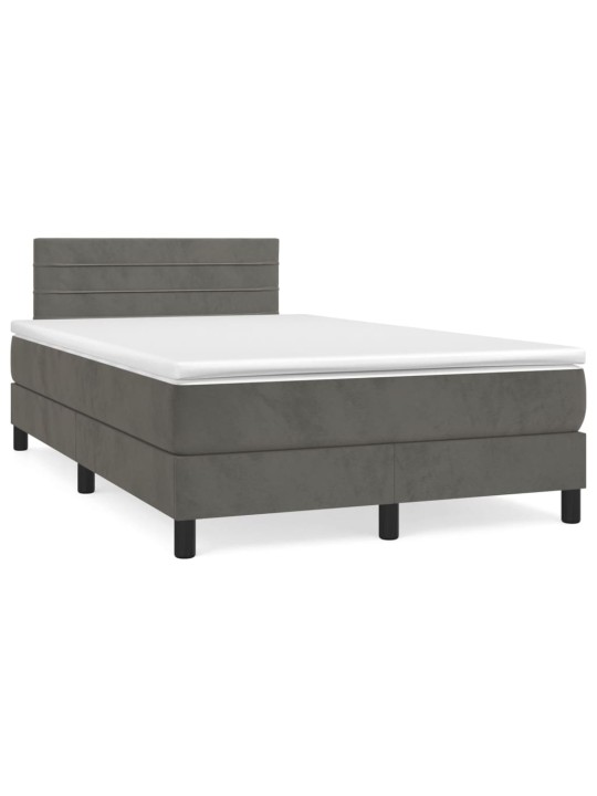 Box spring postel s matrací tmavě šedá 120 x 200 cm samet